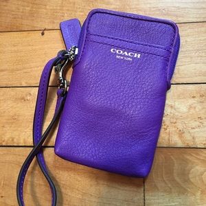 Purple COACH Wristlet